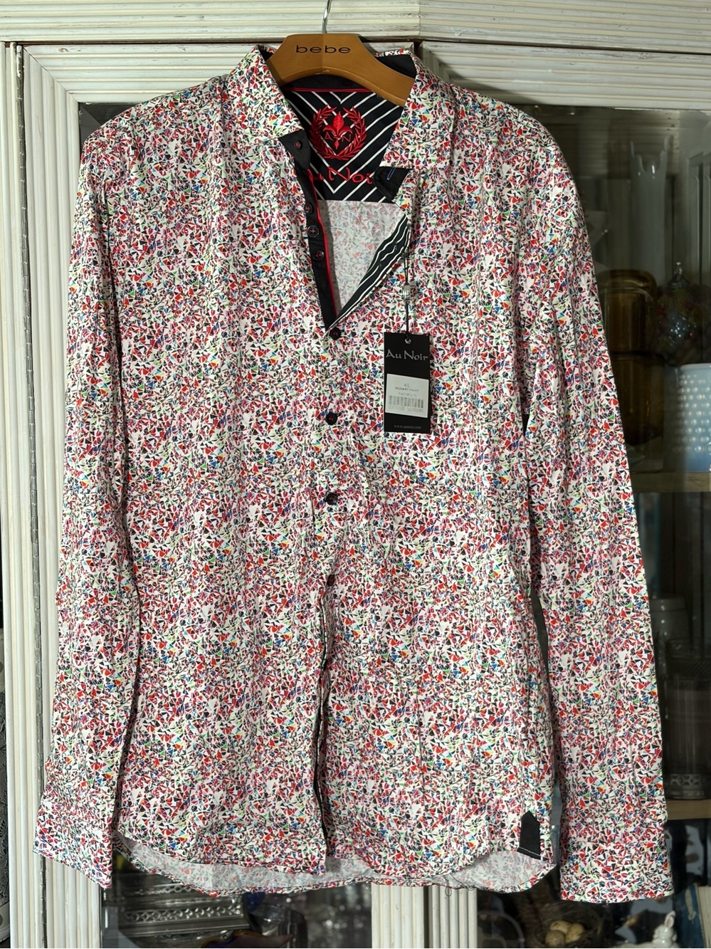 Au Noir Mozart print men’s shirt Large nwt
